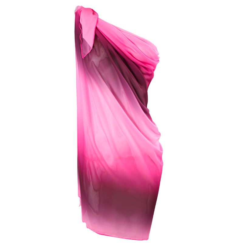 Pink Sunset Ombre Beach Sarong Wrap- Swim Cover Up