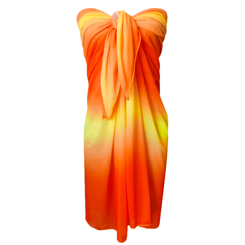 Sunset Glow Ombre Beach Sarong Wrap- Swim Cover Up