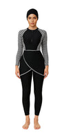 Zehra Modest Burkini 3-Piece Full Coverage Swim Set – Gingham Black