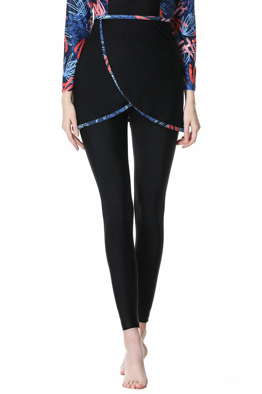 Zehra Modest Burkini 3-Piece Full Coverage Swim Set – Tropical Navy Print