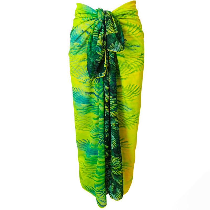 Tropical Palm Leaf Beach Sarong Wrap- Swim Cover Up