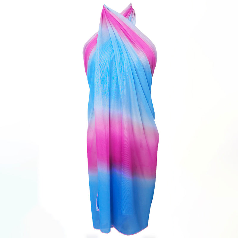 Ocean Rose Ombre Beach Sarong Wrap- Swim Cover Up