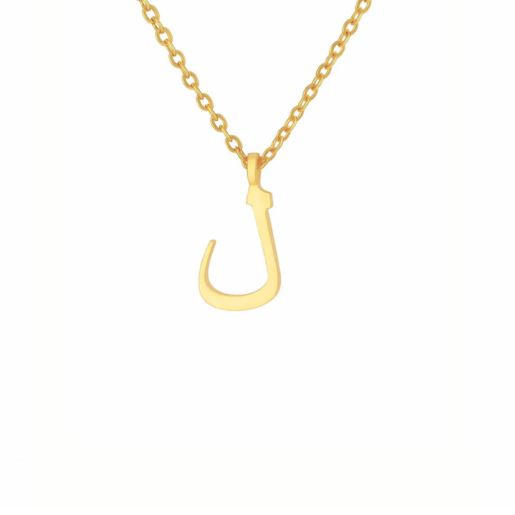 Minimalist Arabic Script Jeem Necklace