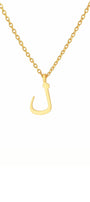 Minimalist Arabic Script Jeem Necklace