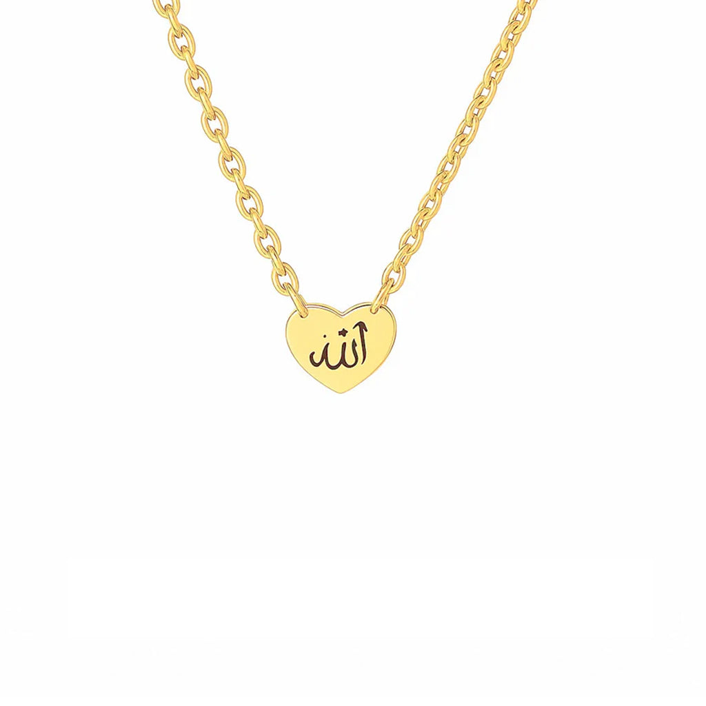Gold Heart Fatima Necklace
