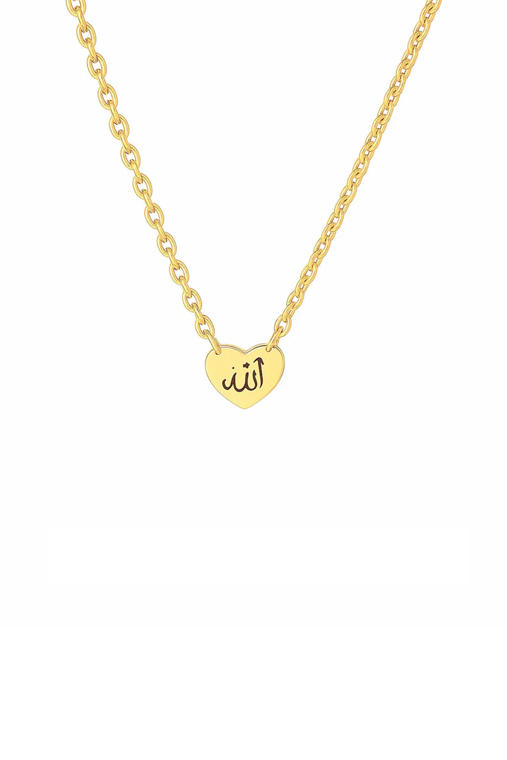 Gold Heart Fatima Necklace