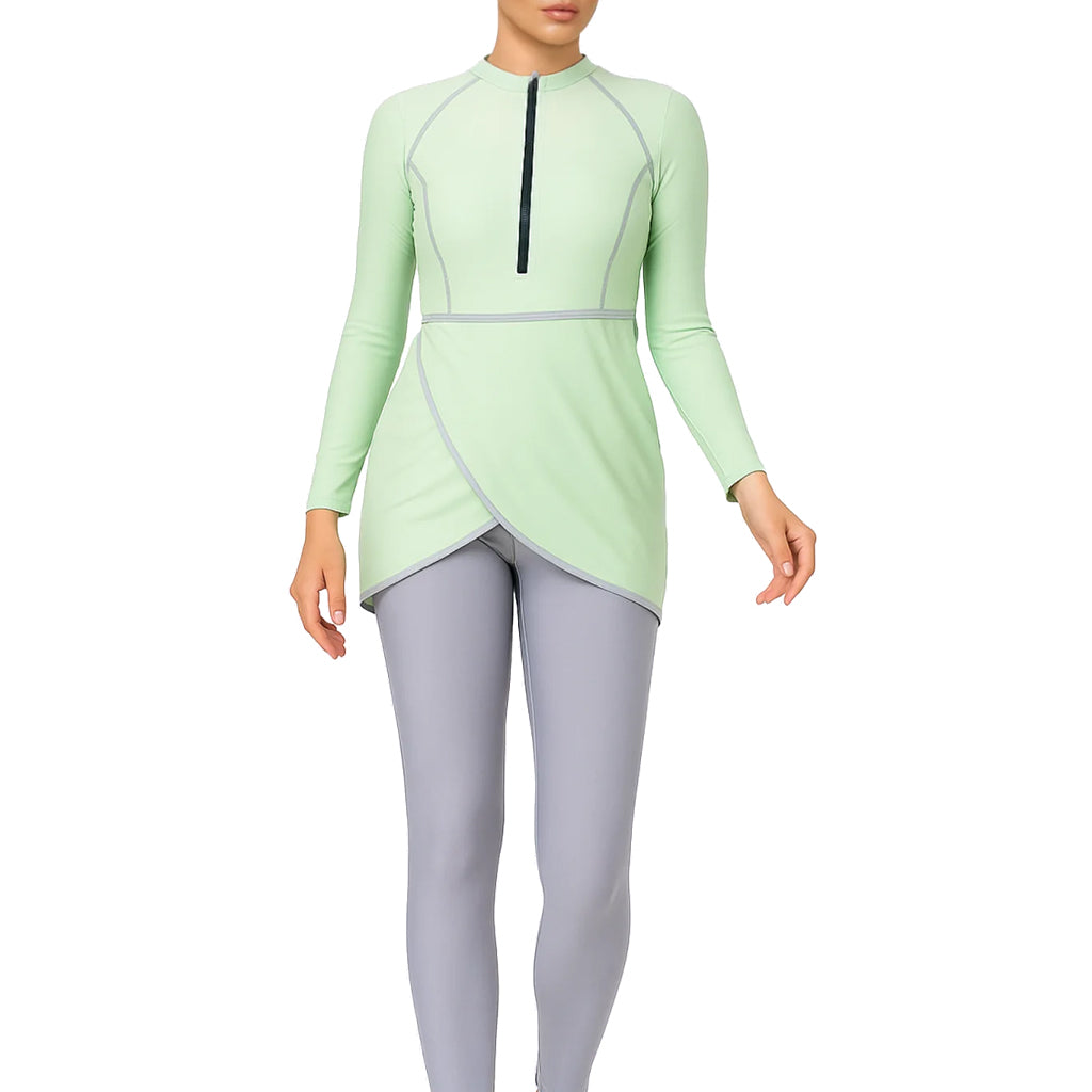 Zehra Modest Burkini 3-Piece Full Coverage Swim Set– Mint
