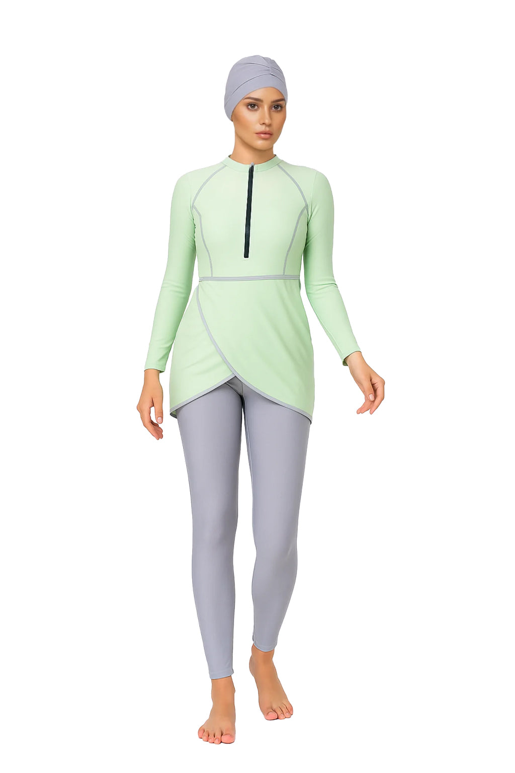 Zehra Modest Burkini 3-Piece Full Coverage Swim Set– Mint