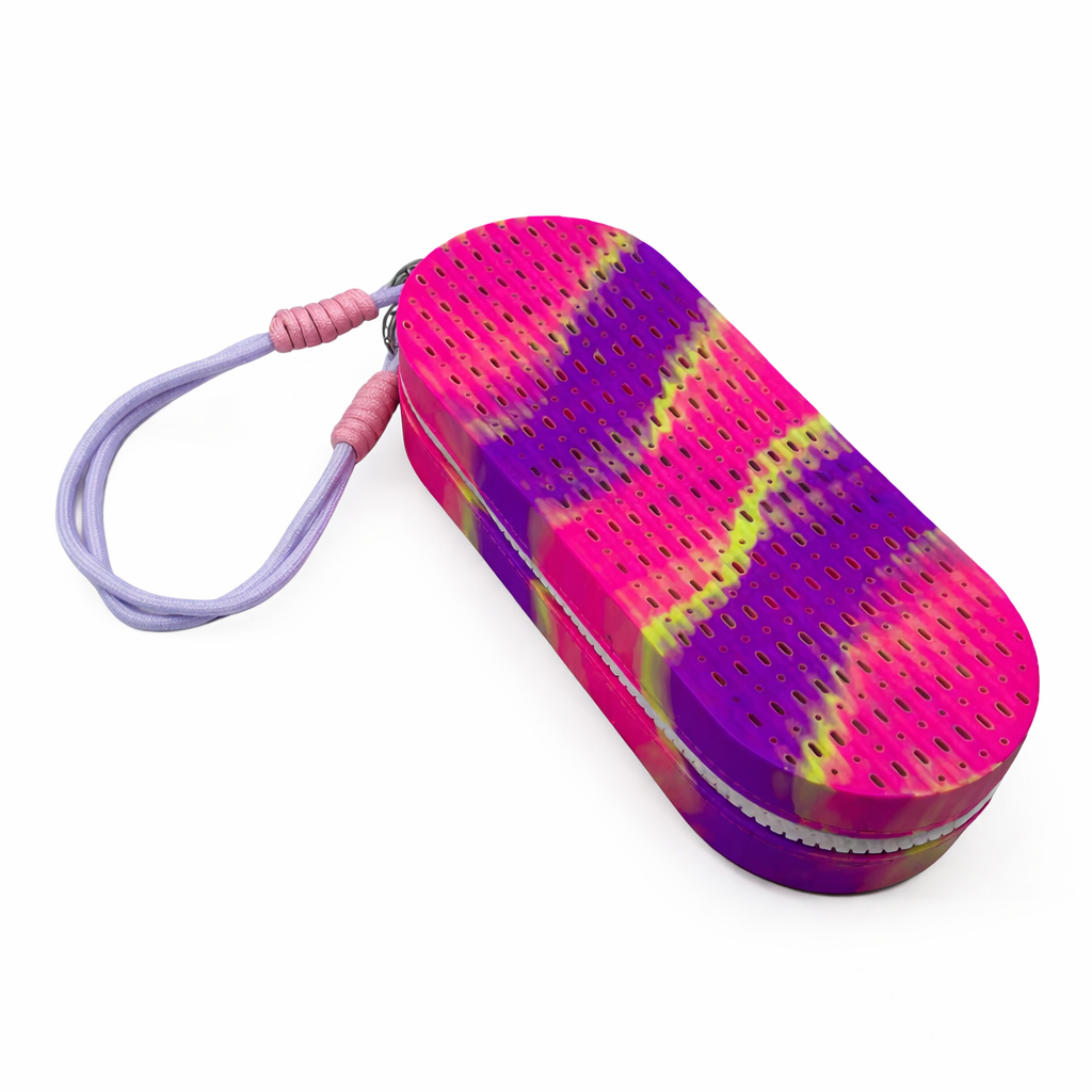 Silicone Swimming Goggles Case Portable Protective Storage Box-Pink Purple Mix