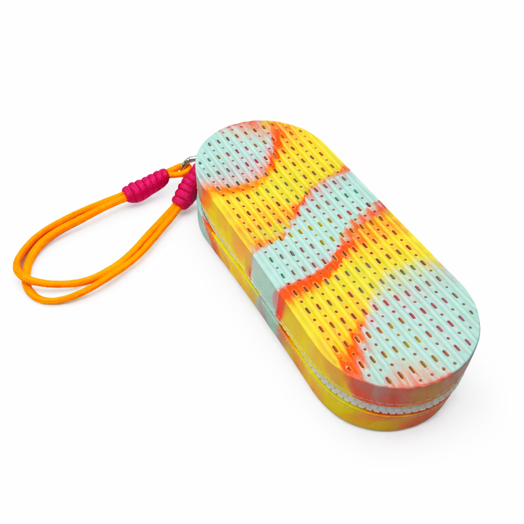 Silicone Swimming Goggles Case Portable Protective Storage Box-Orange Mix
