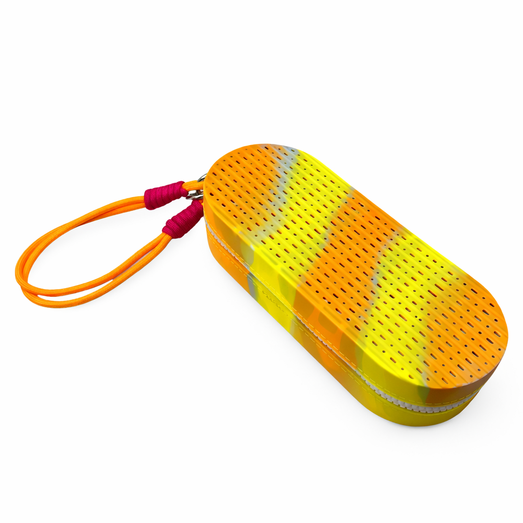 Silicone Swimming Goggles Case Portable Protective Storage Box-Orange Yellow Mix