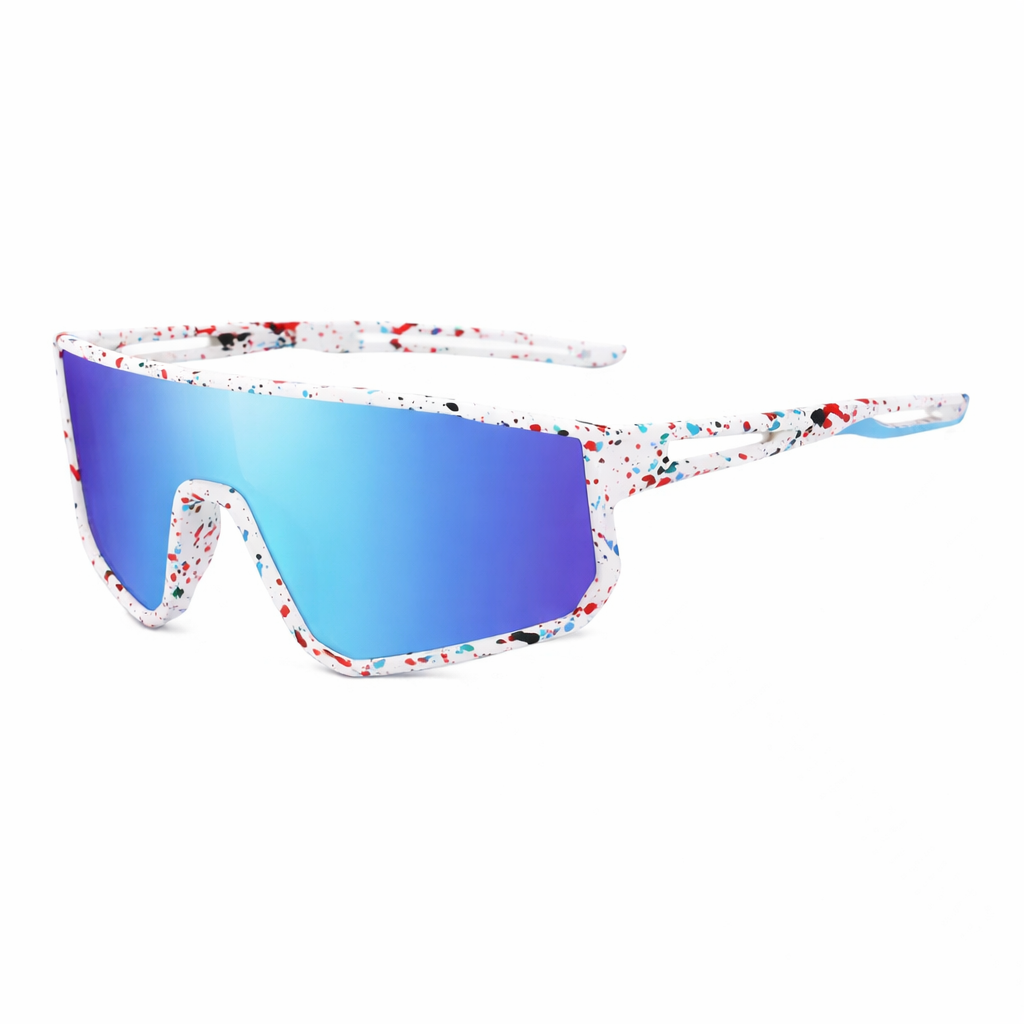Speckled Frame Kids Outdoor Sports Sunglasses UV Protection-Blue Lens