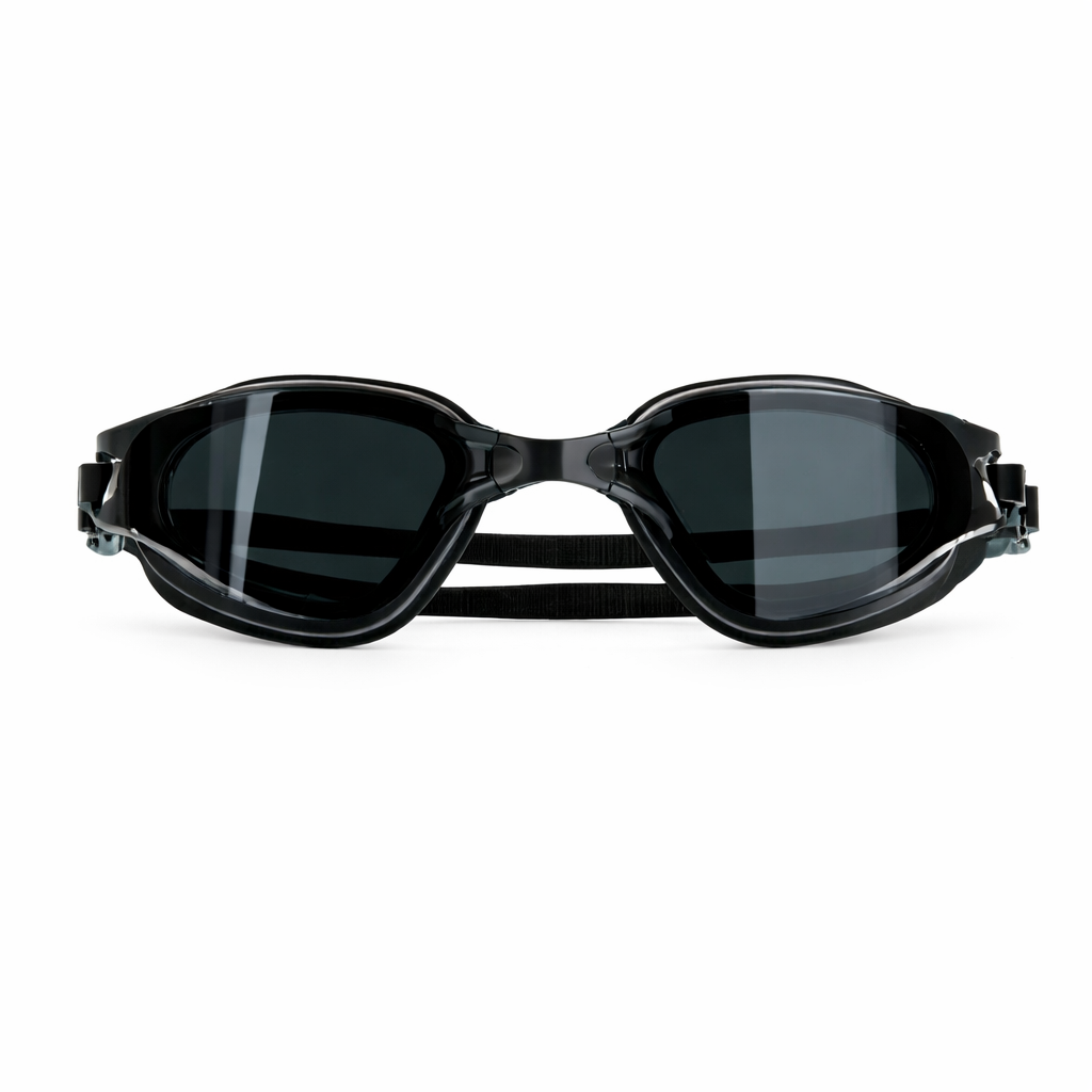 HD Lens Anti Fog Swimming Goggles 3D Fit Leakproof Adjustable With Case- Black