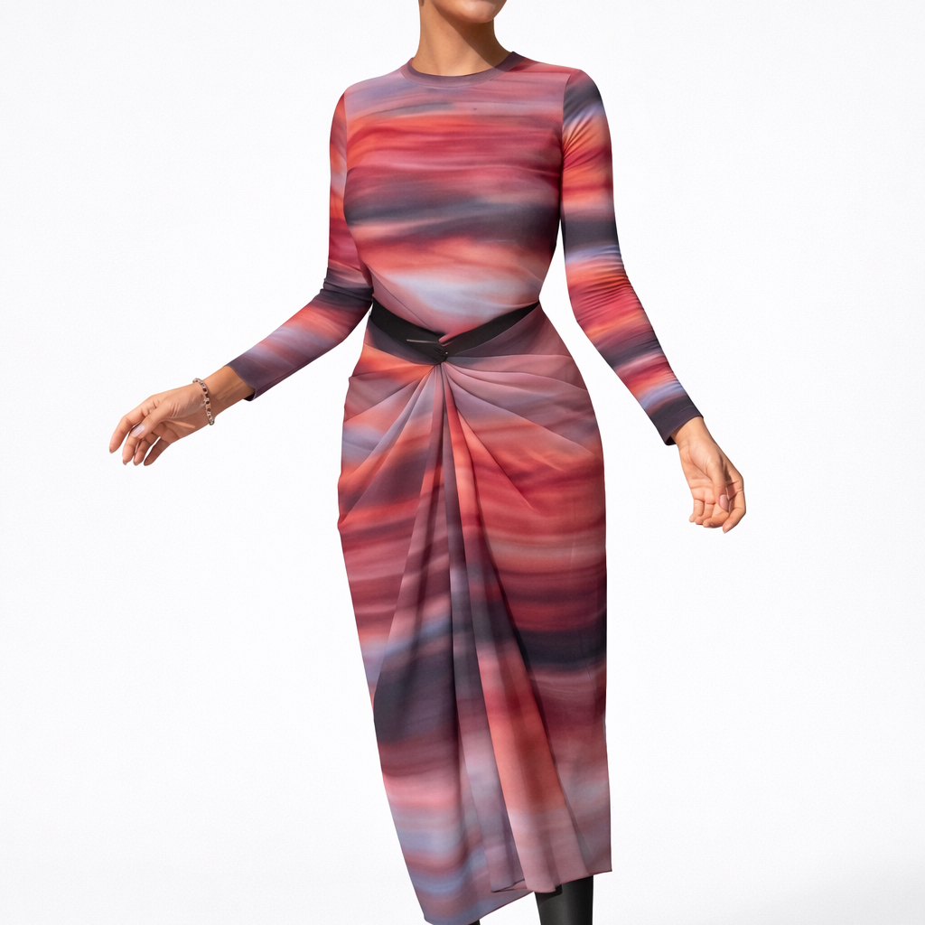 Kenza Modest Burkini 3-Piece Full Coverage Swim Set-Sunset Gradient