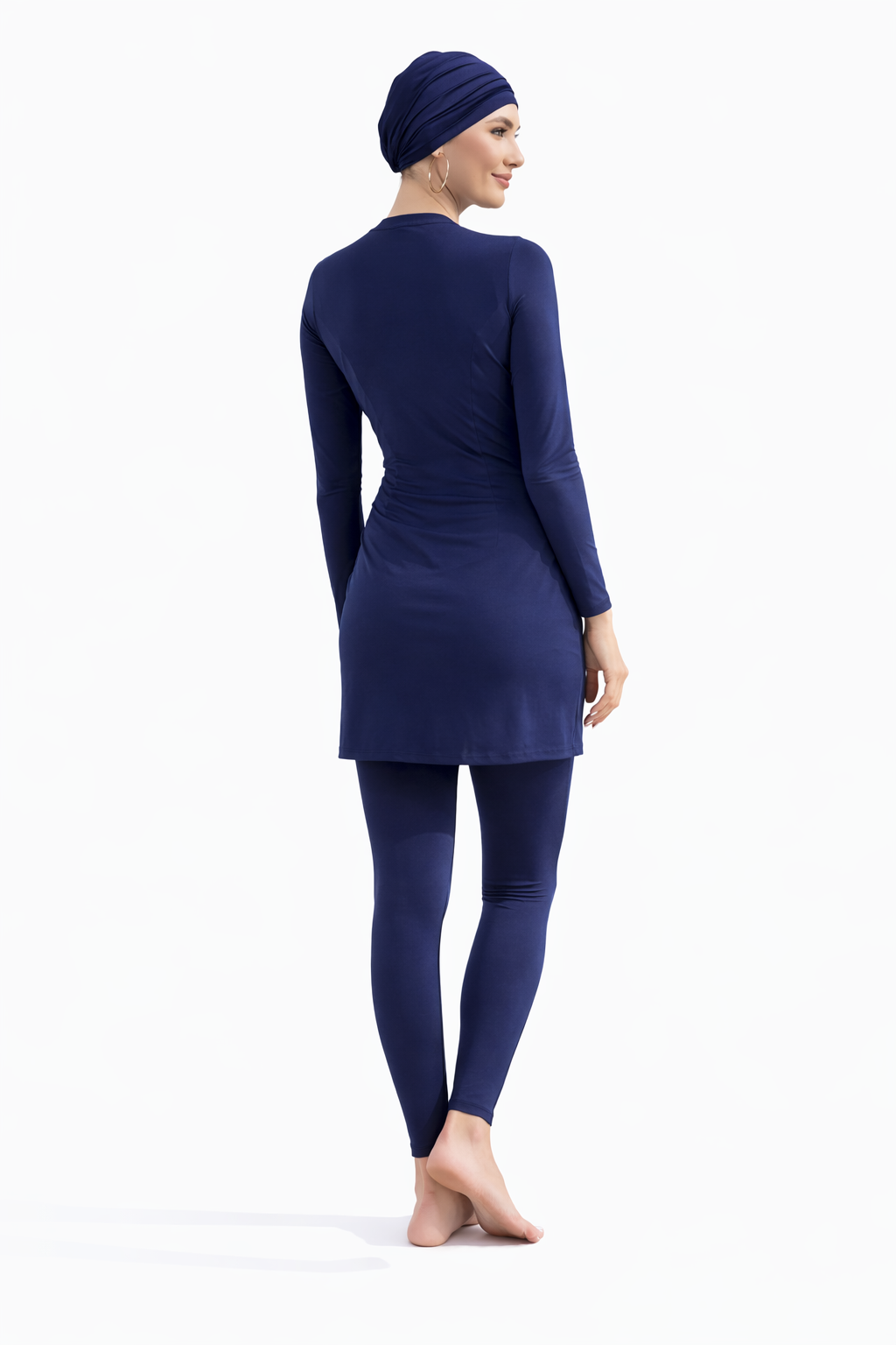 Aisha Modest Burkini 3-Piece Full Coverage Swim Set -Navy Blue