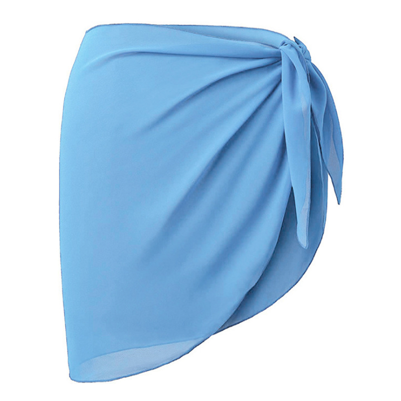 Sky Blue Sheer Beach Sarong Wrap- Swim Cover Up