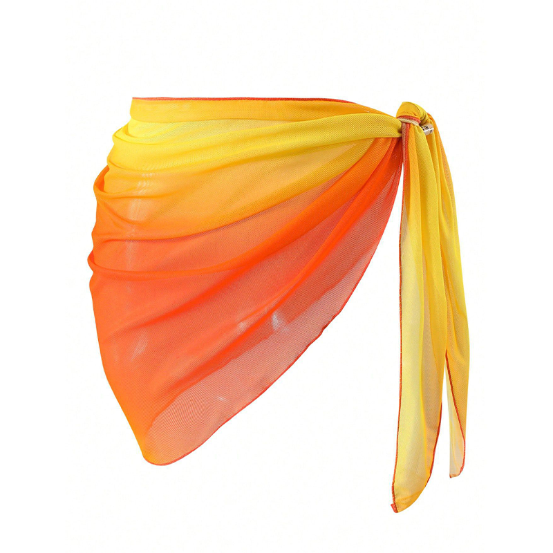 Sunrise Glow Ombre Beach Sarong Wrap- Swim Cover Up
