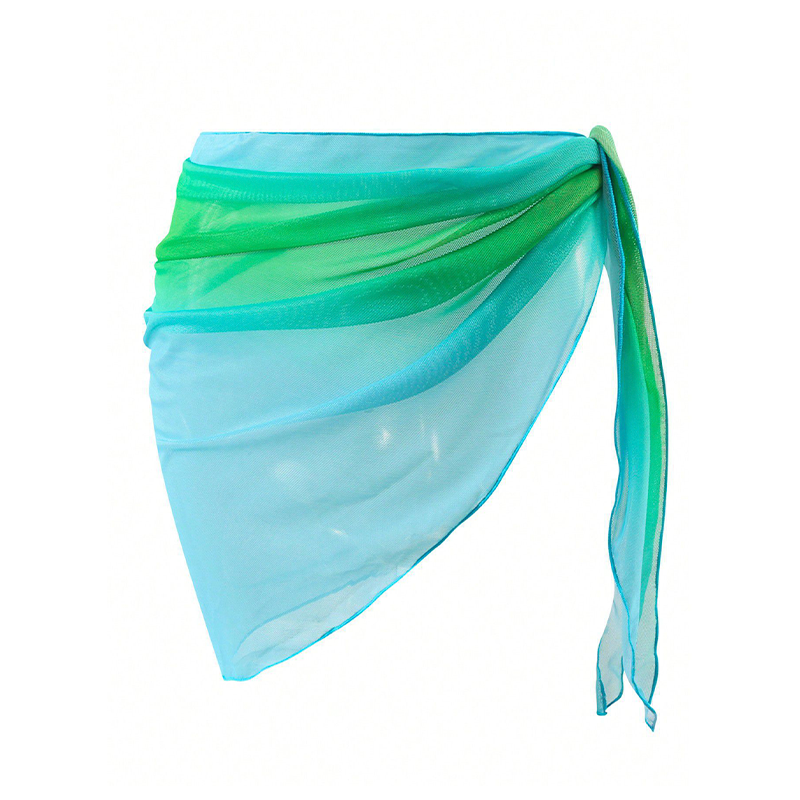 Aqua Breeze Ombre Beach Sarong Wrap- Swim Cover Up