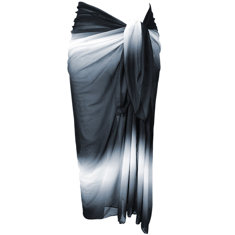 Monochrome Ombre Beach Sarong Wrap- Swim Cover Up