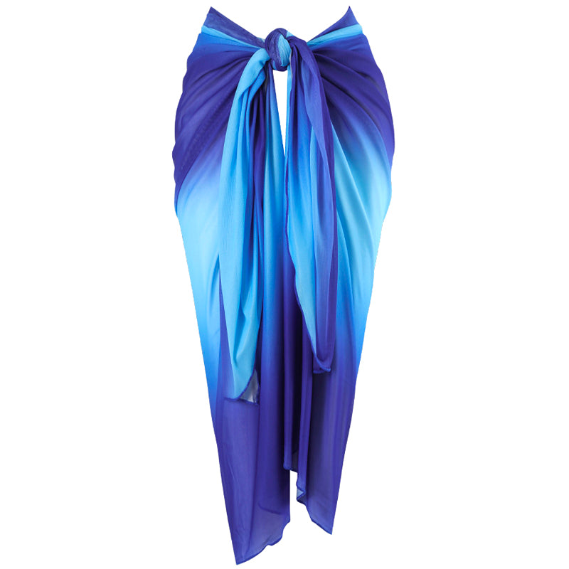 Midnight Wave Ombre Beach Sarong Wrap- Swim Cover Up