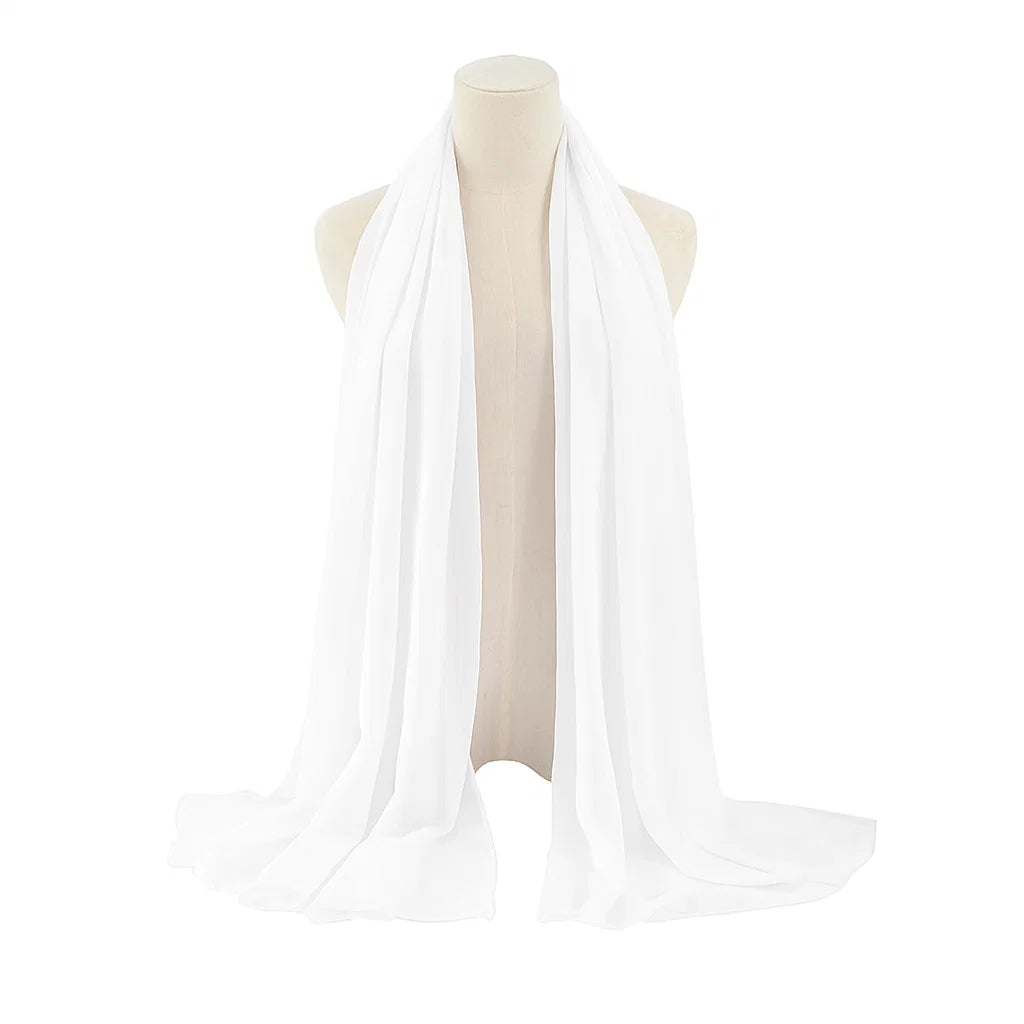 Rania Whisper Flowy Chiffon Hijab – White