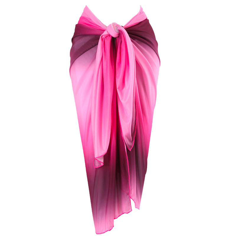 Pink Sunset Ombre Beach Sarong Wrap- Swim Cover Up