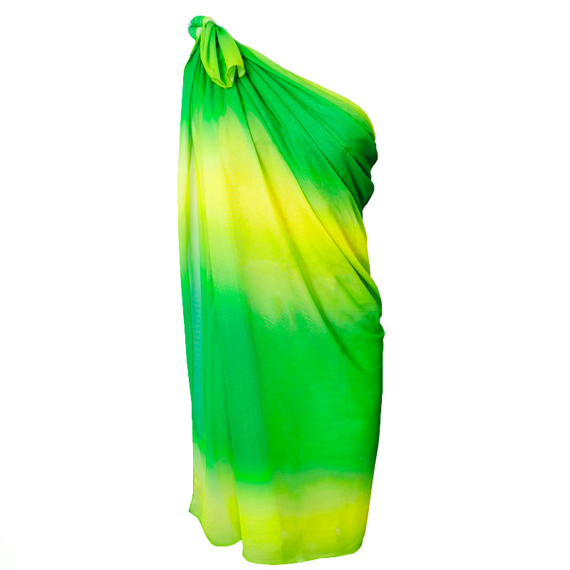 Lime Breeze Ombre Beach Sarong Wrap- Swim Cover Up