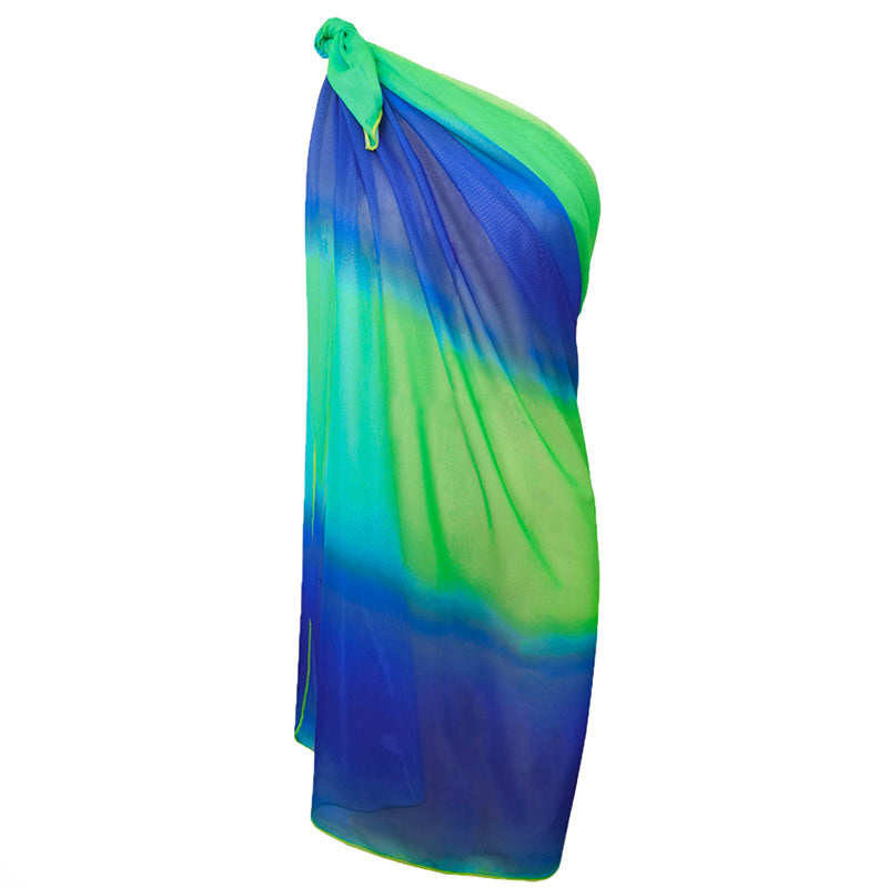 Lagoon Breeze Ombre Beach Sarong Wrap- Swim Cover Up
