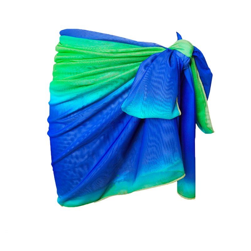 Lagoon Breeze Ombre Beach Sarong Wrap- Swim Cover Up