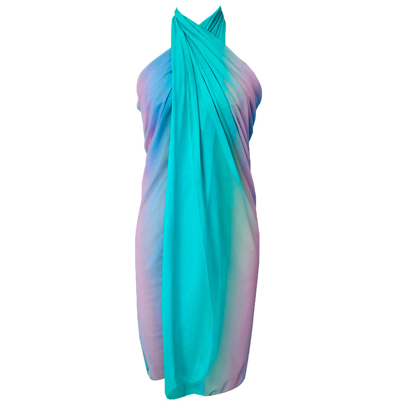 Ocean Mist Ombre Beach Sarong Wrap- Swim Cover Up