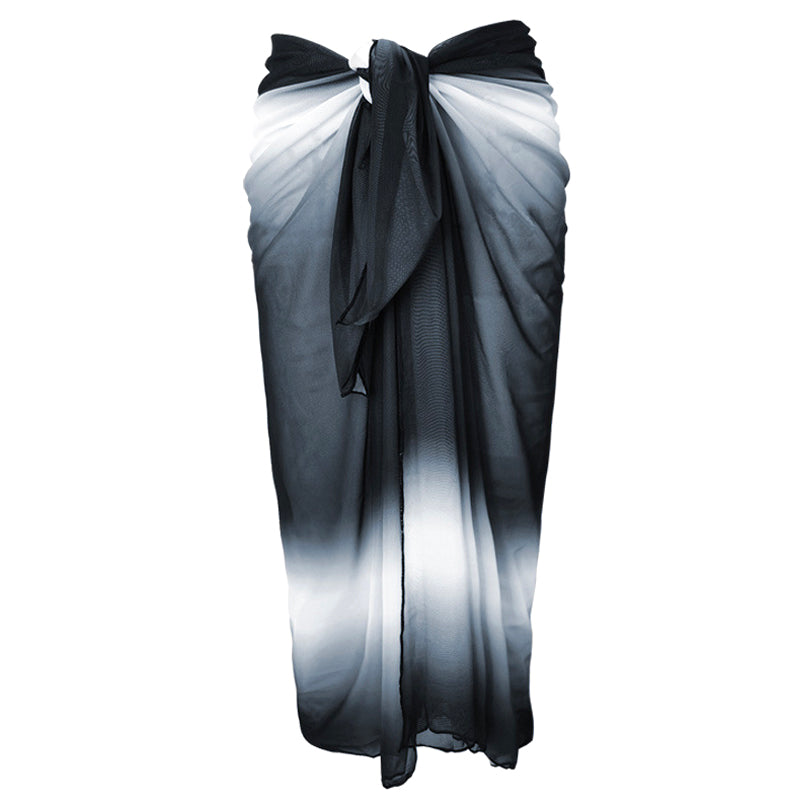 Monochrome Ombre Beach Sarong Wrap- Swim Cover Up