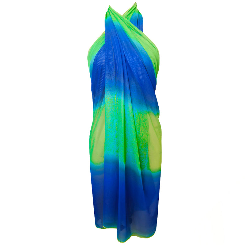 Lagoon Breeze Ombre Beach Sarong Wrap- Swim Cover Up