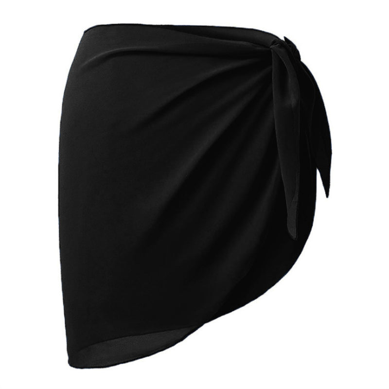 Classic Black Sheer Beach Sarong Wrap- Swim Cover Up
