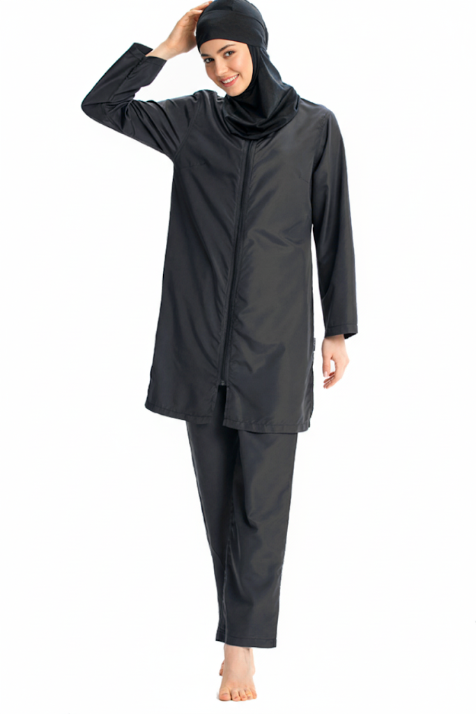Quick-Dry UPF 3-Piece Surf Swimsuit – Black