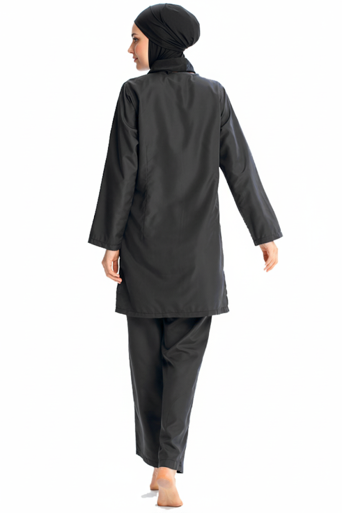 Quick-Dry UPF 3-Piece Surf Swimsuit – Black