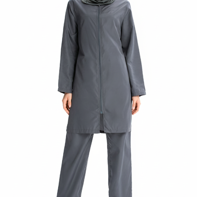 Quick-Dry UPF 3-Piece Surf Swimsuit – Steel Grey