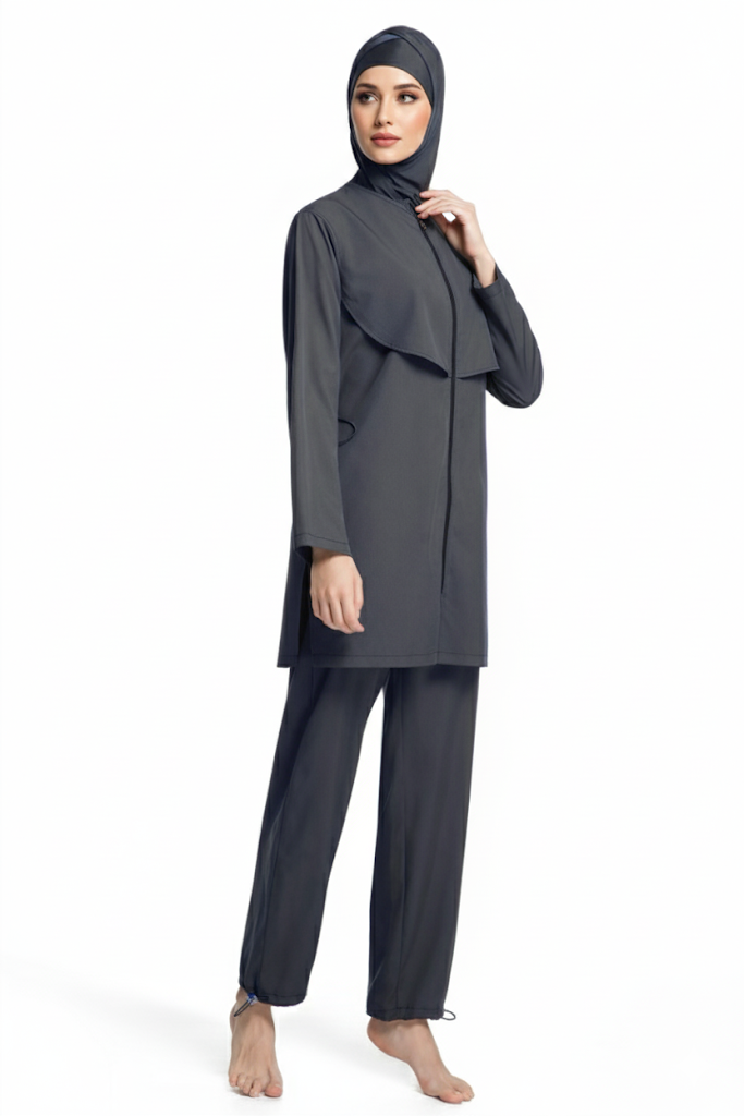Quick-Dry UPF 3-Piece Modest Swimsuit – Black