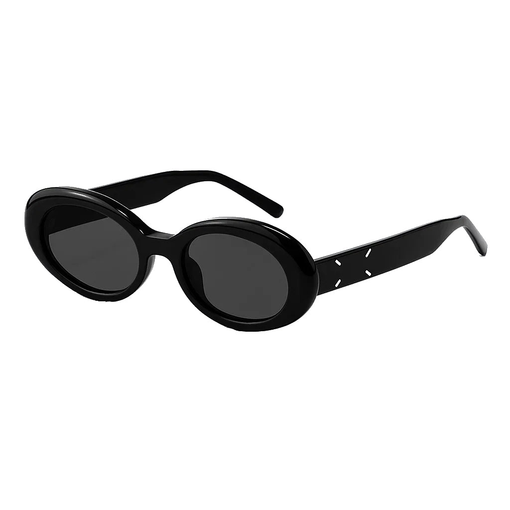 Tariq Oval Frame Sunglasses  – Black